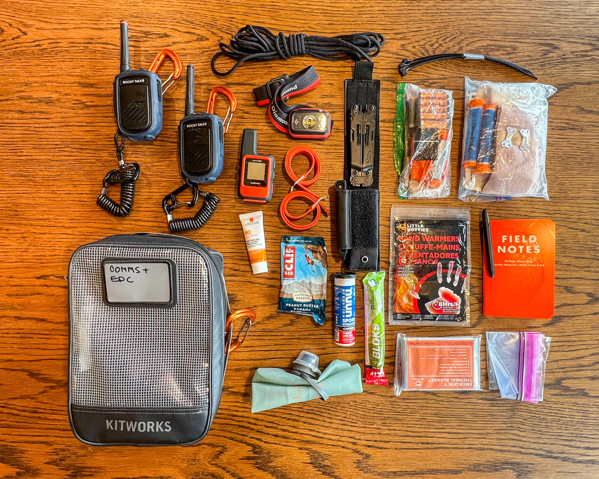 Everyday Carry (EDC) outdoor adventure kit.